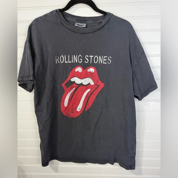 Cotton:On women’s faded black Rolling Stones relaxed boyfriend tee. Size Large. - Picture 1 of 4